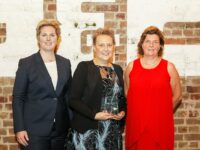 Quest Apartment Hotels St Leonards franchisee Ann Crowhurst (centre) with FCA CEO Mary Aldred (left) and FCA Director Trish Rogers (right)